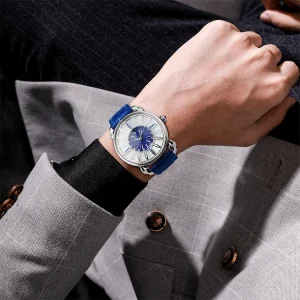 Stainless Steel Case Fashions Mens Watch 10BAR Waterproof Wrist Watches Leather Band Japanese Movement Watch Luxury