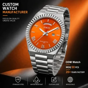 Stainless Steel Classic Private Label OEM Custom Logo Luxury Hand Wristwatch Quartz Fashion Watch for Men