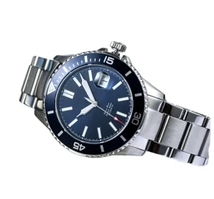 Stainless Steel Diver Watch for Men Automatic Mechanical Watch Power Reserve Analog Display