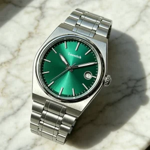 Stainless Steel Green Quartz Diver Chronograph Watch for Men Reloj Hombre