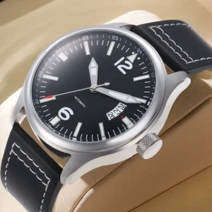Stainless Steel Leather Custom Quartz Watch Mechanical Wristwatch
