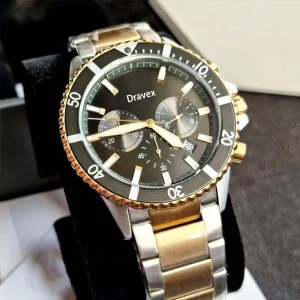 Stainless Steel Luminous Pointer Dial Waterproof 30M Multifunctional Timing Business Quartz Watch for Men