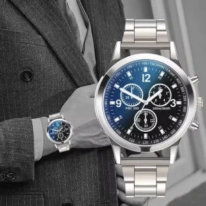 Stainless Steel Luxury Business Leisure Timing Watch Three Eyes Six Needles Trend Design Quartz Watch