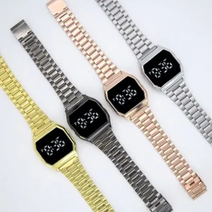 Stainless Steel Luxury LED Digital Electronic Watches Adult Mens Student Electronic Sports Watch
