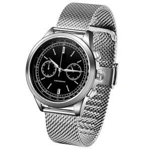 Stainless Steel Luxury Quartz Chronograph Watch with Pointer Dial Water Resistant 5BAR Unisex Design