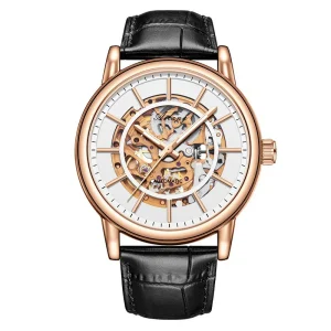 Stainless Steel Men Watch Hollow Automatic Mechanical Wristwatch Waterproof