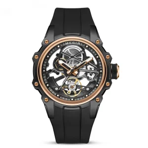 Stainless Steel Men Watch with Skeleton Design Automatic Mechanical Wristwatch Luxury Waterproof Watch