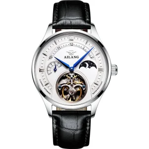 Stainless Steel Men’s Tourbillon Mechanical Wristwatch 41mm Waterproof