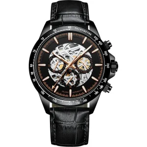 Stainless Steel Men’s Watch with Skeleton Automatic Mechanical Movement Business Style Design Watch