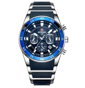 Stainless Steel Quartz Movement Men’s Multi-functional Waterproof and Shockproof Sports Business Watch