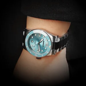 Stainless Steel Sapphire Crystal Diver Analog Automatic Mechanical Watch Miyota 9015 Movement