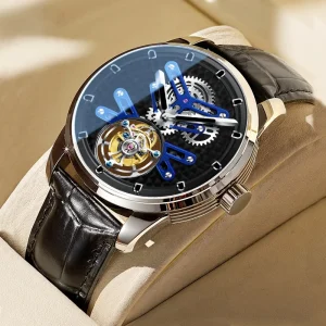 Stainless Steel Sapphire Tourbillon Watch Stylish Business Waterproof Men’s Mechanical Watch