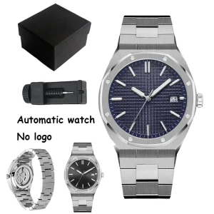Stainless Steel Seiko Movement Glass Dial Wristwatch Luminous Hands 5ATM Waterproof Men Automatic Mechanical Watch