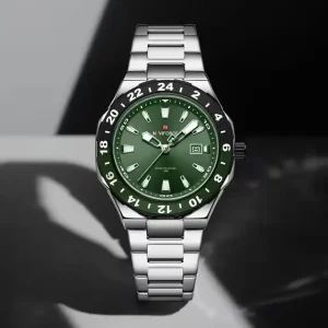 Stainless Steel Strap Date Display Men’s Quartz Watch 3ATM Waterproof Luminous Scale