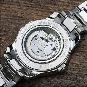 Stainless Steel Strap Skeleton Automatic Luxury Custom Logo Men Mechanical Watches