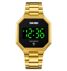 Stainless Steel Strap Touch LED Watches 30m Waterproof Mens Wristwatch SKMEI 1696
