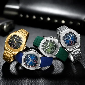 Stainless Steel Unisex Watch 41mm Round Dial 20m Water Resistant Modern Sport Style Double Display Stainless Steel Band
