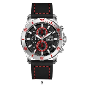 Stainless Steel Watch Quartz Men Design Chronograph Date Quartz Wrist Watch