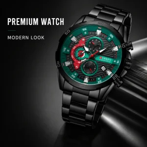 Stainless Steel Watches for Men Creative Fashion Luminous Dial with Chronograph Male Casual