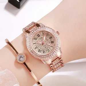 Stainless Steel Women Watches Crystal Diamond Quartz Ladies Watch
