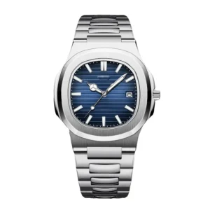Steel Band Luminous Waterproof Simple Fashion Business Style Mechanical Watch Date Display Square 40mm Unisex