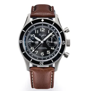 Steel Dome Sapphire Pilot Mechanical ST1901 Chronograph Hand Winding Movement Luminous Watch