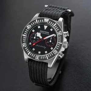 Steel Sport Pilot Mechanical Chronograph Hand Winding Movement Magic Nylon Sticker Watch Men