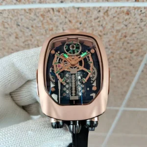 Street Watch, Stainless Steel Rose Gold Case, Three-dimensional Movement, Men’s Automatic Mechanical Watch