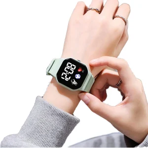 Student Electronic Digital Fashion Sports Watch Silicone Lighting Sport Child LED Square Watch