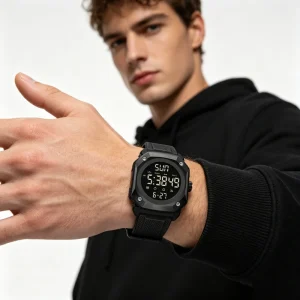 Student Sports Watch Multi Functional Waterproof Luminous LED Digital Watch Large Dial Men’s Electronic Watch