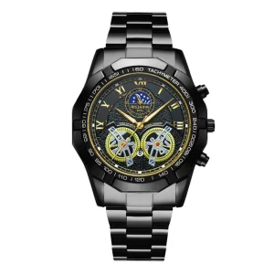 Stylish Business Men’s Watch with Luminous Waterproof Large Dial Trendy Quartz Watch
