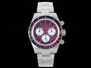 Stylish High Quality Stainless Steel Mechanical Watch Sapphire Crystal Automatic Chronograph for Daily Business Wear Watch