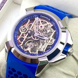 Stylish Men’s Rubber Sports Business Wristwatches High-End Blue Mechanical Watches Pointer Sapphire Crystal Stainless