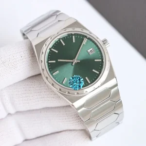 Stylish Men’s Watch Green Dial Date Display Function Mechanical Watch Suitable for Festive Parties