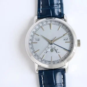 Stylish Textured Automatic Mechanical Men’s Watch with Calendar, Date, Week, Month and Moon Phase Display & Four Hands