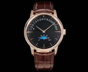 Stylish Trendy Multifunctional Luxury Stainless Steel Case Genuine Leather Strap Unisex Watch Business Watch