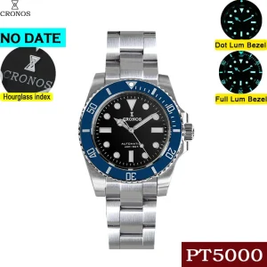 Sub Diver Men Watch No Date Brushed Bracelet Ceramic Bezel 200 meters Water Resistant