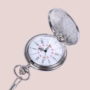 Subli forward Personalized Laser Engraving Metal Pocket Watch Smooth Glossy Modern Necklace Men and Women Quartz Pocket Watch