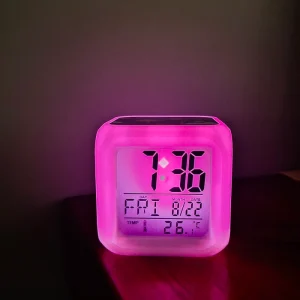 Sublimation Children’s Alarm Clock With LED Color Light Custom Print Picture Personalized Logo Factory Supply