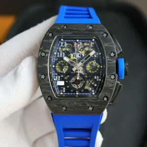 Super RM11 03 Flyback Chronograph Featuring a Carbon Fiber Dial Sapphire Crystal and a 7750 Mechanical Movement