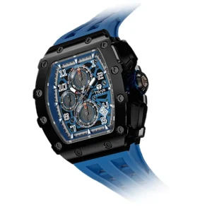Superior Quality Custom Logo Men’s Stainless Steel Tonneau Business Sport Fashion Wrist Watch Sapphire Crystal Dial Silicone