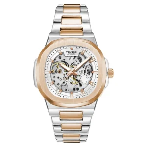T01B Men Automatic Mechanical Watch Skeleton Dial Stainless Steel Band Luminous Waterproof Luxury Fashion Wristwatch
