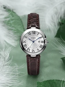 T076 High End Women’s Quartz Watch Customized Fashionable Leather Band Wristwatches Water Resistant Ladies Watch