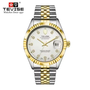 TEVISE 629 Luxury Automatic Mechanical Watch Men Skeleton Design Fashion Business Stainless Steel Band Waterproof Watch