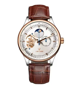 TEVISE 9827 Men Automatic Mechanical Watch Classic Luxury Style Date Leather Strap Luminous Waterproof Dress Wristwatch