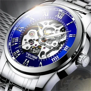 TEVISE T9005D 9005D Mechanical Luxury Charm Hollow Luminous Automatic Life Waterproof Stainless Steel Strap Men’s Watches