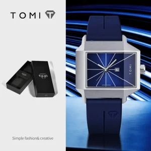 TOMI T021 Fashionable Casual Silicone Watch Square Large Dial
