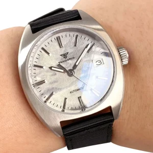Tandorio 36mm Retro NH35A Automatic Man Watch Black Blue White Matte Dial Double Sapphire Glass 200m Waterproof