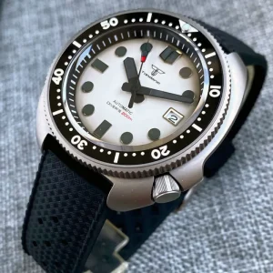 Tandorio Titanium Material Turtle Automatic Watch Men 200M Waterproof MOP Dial 120clicks Bezel Tropical Band Diver Reloj Hombre