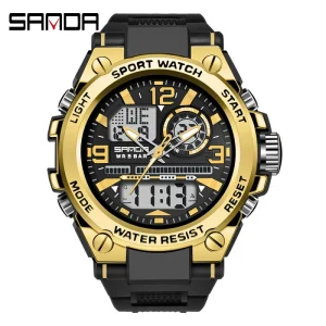 Teenagers Digital Sport Watch with Stopwatch Men’s Sports Waterproof Watch with Resin Strap